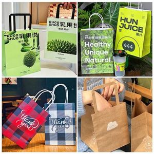 Hot Sale Custom Kraft Paper <b>Bag</b> Portable Lightweight Handle Shopping Paper <b>Bag</b> With Logo Printed - Product Image 3