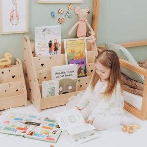 Estantería de Madera Montessori de 4 Niveles, Estantería para Libros Infantiles, Librería Abierta con Asa para Sala de Juegos - Product Image 3