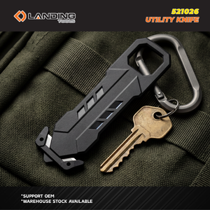 Couteau de sécurité compact en acier au carbone ABS 521026 avec lame dissimulée à changement rapide pour bricolage, porte-clés EDC et ouverture de colis - Product Image 5