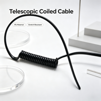 Cable de Alimentación en Espiral OEM 10A IEC C13, Cable Eléctrico en Espiral IP65 con Conector de Extremo Desnudo, Cable de Suministro Industrial