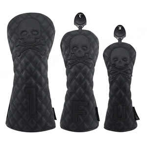 Cubiertas para cabeza de Golf estampado bordado Pu cuero conductor madera híbrido Club cubiertas Golf barril cubierta Headcovers - Product Image 1