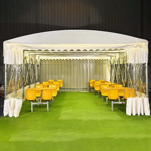 Baldacchino retrattile del mercato del PVC con telaio in acciaio zincato tenda Push-Pull mobile per sport all'aperto - Product Image 1