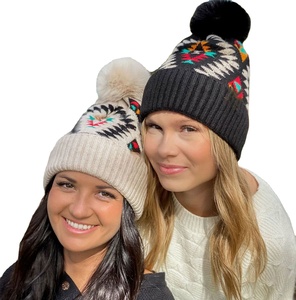 Gorro de Punto Elástico para <span class=keywords><strong>Mujer</strong></span>, Modelo WXL493, Diseño a Cuadros, Estampado de Leopardo, con Pompón, para Invierno y Otoño - Product Image 1