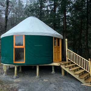 5m ger tente de glamping moderne préfabriquée <span class=keywords><strong>maison</strong></span> en bois à dôme de yourte mongole de luxe à vendre - Product Image 1