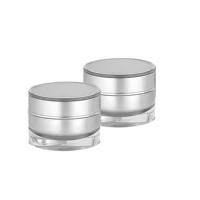 Emballage cosmétique vide à double paroi pots de crème vert 30g 50g pot de crème de soin de la peau en acrylique