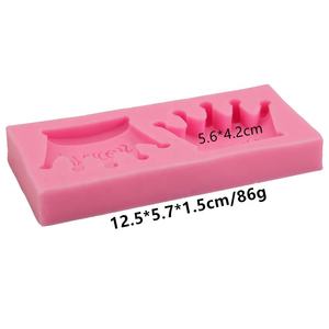 Molde de Silicona para Decoración de Pasteles con Forma Rectangular 3D, 2 Diseños de Corona de <span class=keywords><strong>Princesa</strong></span> de Dibujos Animados de Alta Calidad - Product Image 2