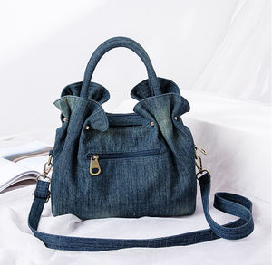 กระเป๋าผ้ายีนส์อเนกประสงค์สไตล์เกาหลีใหม่กระเป๋าถือกระเป๋าสะพายพาดลำตัวสะพายไหล่หนึ่งกระเป๋าหลายกระเป๋าแบบย้อนยุค - Product Image 2