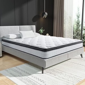 Colchones King Size y <span class=keywords><strong>Queen</strong></span> Size Baratos y Comprimidos, Camas con Parte Superior Acolchada Suave, Colchón <span class=keywords><strong>Queen</strong></span> Size de Espuma Viscoelástica con Resortes Ensacados de 12 Pulgadas en Caja - Product Image 3