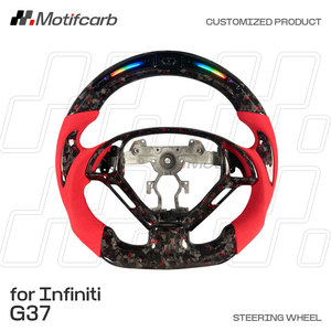 Volante Deportivo Personalizado de Fibra de Carbono Forjado Rojo con Pantalla LED para Infiniti G35 G35S G37 G37S Q60 IPL Q60S EX35 EX37 2007-2016 - Product Image 2