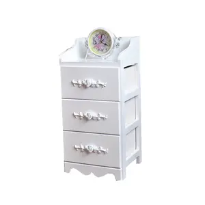 Factory direct hot sale wood storage cabinet with 5 drawers bedroom nightstand bedsides