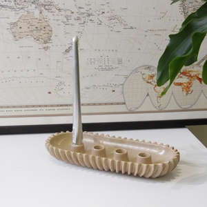 Porte-bougie en céramique mate artisanale de haute qualité, style nordique moderne, logo personnalisé, décoration d'intérieur, hôtel, <span class=keywords><strong>restaurant</strong></span>, cadeau LEXI - Product Image 4