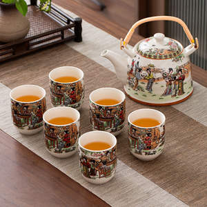 Неуэлл китайский стиль классический цветочный стиль подарок оптом чайный горшок чайная чашка керамический чайный набор кунг-фу - Product Image 2