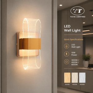 ไฟติดผนังอะคริลิค LED รุ่นใหม่ 10W ปรับค่าสีได้ สำหรับตกแต่งภายในห้องนอน ทางเดิน โรงแรม และบ้าน - Product Image 4