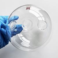 Verrerie de laboratoire CS Labglass, flacon à fond rond à 3 colliers en verre borosilicaté à paroi épaisse et col large 24/40