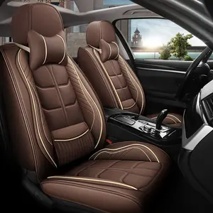 مجموعة كاملة فاخرة جلد حامي مقعد السيارة غطاء مقعد السيارة أغطية مقاعد السيارة العالمية