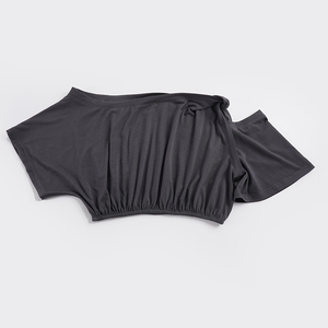 Camiseta de Punto de Color Sólido para Mujer, Estilo Y2K, Corte Holgado, Moldea la Cintura, Manga Corta, Informal, Estilo Urbano, Moda Europea y Americana - Product Image 6