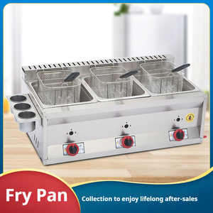 Venda quente 8L + 8L + 8L Aço Counter Top <span class=keywords><strong>LPG</strong></span> Gás Fritadeira Profunda Com 3 Cesta Máquina De Frango Frito Fritadeira Comercial Inoxidável - Product Image 4