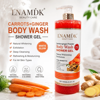 LNAMDK Gel Douche Exfoliant et Hydratant Parfumé à la Poudre de Carotte et de Gingembre, Blanchissant, Soin Corporel, Utilisation Spa à Domicile