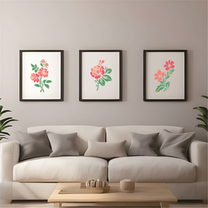 4 pochoirs floraux, pochoirs de fleurs sauvages réutilisables, modèle floral pour la peinture sur bois, murs, tissu, toile, décoration de sol - Product Image 5