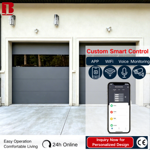 Style chinois moderne isolé résidentiel marron sectionnel automatique motorisé <span class=keywords><strong>porte</strong></span> <span class=keywords><strong>de</strong></span> <span class=keywords><strong>garage</strong></span> en acier pour maison maison villa - Product Image 1
