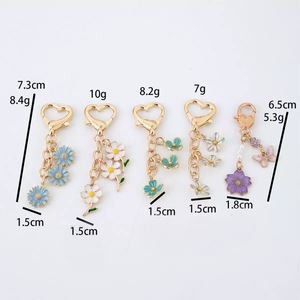 1PC Nouveau porte-clés en forme de cœur avec décorations colorées de fleurs, de <span class=keywords><strong>fruits</strong></span> et de raisins en alliage de zinc, cadeau de fête - Product Image 6