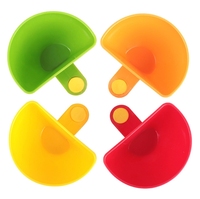 Boîte à sauce créative en plastique à clipser, double usage, pour salade et assaisonnements, avec cuillère à collation, adaptable sur bol ou assiette
