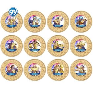12 pièces de monnaie en métal doré de collection, dessin animé japonais Saint Seiya, anime - Product Image 1