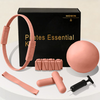 NOUVELLE ARRIVÉE MOWIN Ensemble de Pilates en gros avec bandes de poignet triangulaires à velcro, tapis de yoga et kit d'accessoires de Pilates (MOQ 1PC)