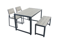 Table d'extérieur contemporaine en HDPE+métal, vente chaude, bonne qualité, best-seller, respectueuse de l'environnement, installation facile, vente en gros