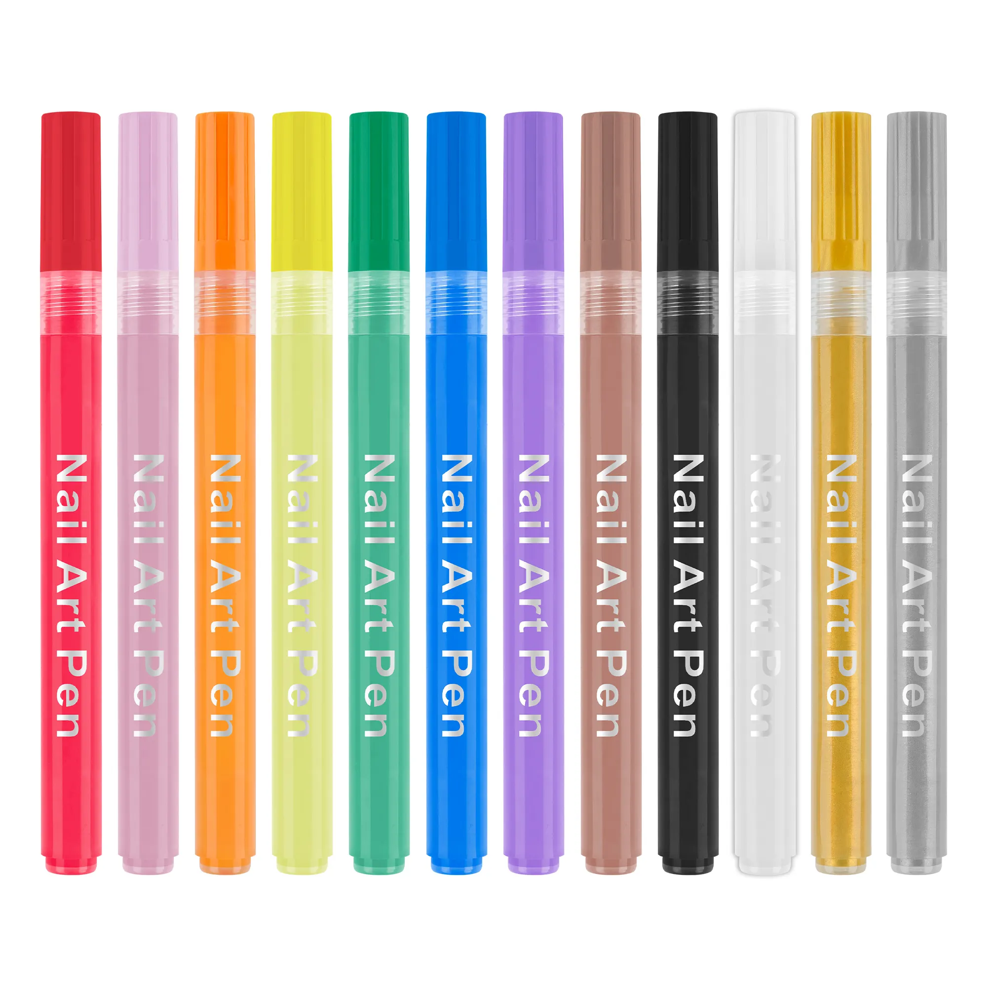12 रंगीन नेल आर्ट पेन सेट, नेल ग्रैफिटी पेन ड्राइंग लाइनर ब्रश-DIY नेल आर्ट ब्यूटी अॉर्डन मैनीक्योर टूल्स