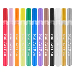 12 Color Nail Art Pens Set, Nail Graffiti Pen Drawing Liner Brush-DIY Nail Art Beauty Adorn Manicure Tools