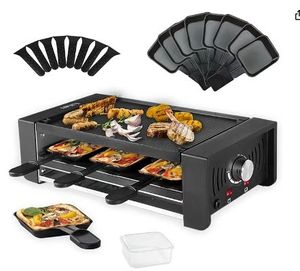 Gril <span class=keywords><strong>Raclette</strong></span> 2-en-1 Amovible pour Table, Électrique, Sans Fumée, Antiadhésif, pour Usage Domestique et Hôtelier - Product Image 1