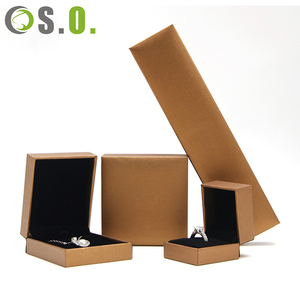 Boîte à bijoux en carton imitation cuir PU bleue, personnalisée, pour collier, bracelet, boucles d'oreilles, bagues, vente en gros - Product Image 3