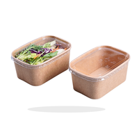 Boîte alimentaire jetable en papier kraft brun pour salades et pâtes, 750/1000 ml, recyclable, pour plats à emporter – Fournisseur direct usine
