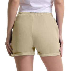 Shorts décontractés pour femmes de haute qualité, nouveau design, en toile personnalisable, pour l'été, mode, doux, polyester/coton, taille ajustable - Product Image 4