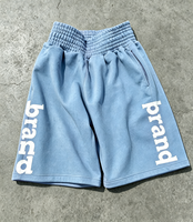 Short en molleton personnalisé de haute qualité, coupe ample, style vintage, imprimé sérigraphié, de la marque Street Wear