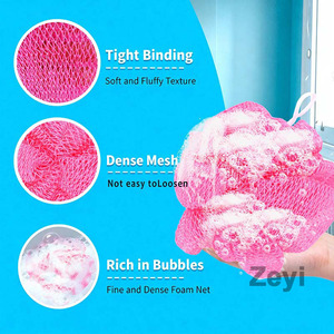 Logo personnalisé, best-seller, boule de bain en filet africain en nylon, boule de bain tissée à la main, boule de bain riche en <span class=keywords><strong>mousse</strong></span>, fabricant en gros - Product Image 5