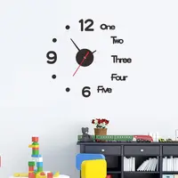 クリエイティブアクリル3Dフレームレス壁時計ステッカーDIY壁装飾時計オフィスホームリビングルーム装飾用