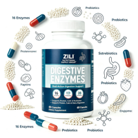 Enzymes digestives GMP en marque blanche avec prébiotiques et probiotiques, soutien à la santé intestinale pour adultes, OEM MOQ 50 boîtes