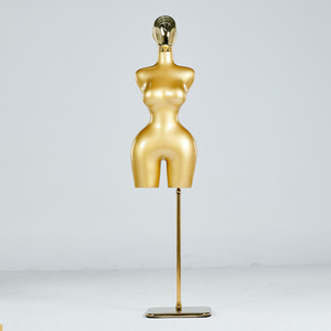 Mannequin <span class=keywords><strong>Femme</strong></span> Doré Petite Taille Corps en Plastique Proéminent pour Présentoir de Magasin de Vêtements - Product Image 2