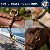 Anneau rond en laiton massif 4x21mm pour équipement marin, câble métallique, attache pour chien, cheval, animal de compagnie, bateau, kayak, yacht, accessoires de quincaillerie nautique