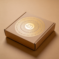 Boîte cadeau de luxe avec estampage à chaud Mandala Éléphant, expédition rapide en 72h, emballage en carton anti-écrasement