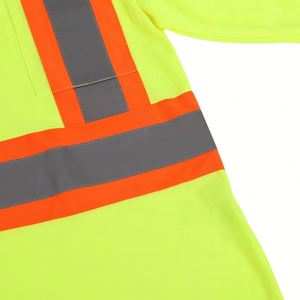 Camiseta de Seguridad Reflectante con Cuello Redondo y Manga Larga, Fluorescente, con Cinta Reflectante, para Construcción, con Logotipo Personalizado OEM, según Norma ISO 20471 - Product Image 2