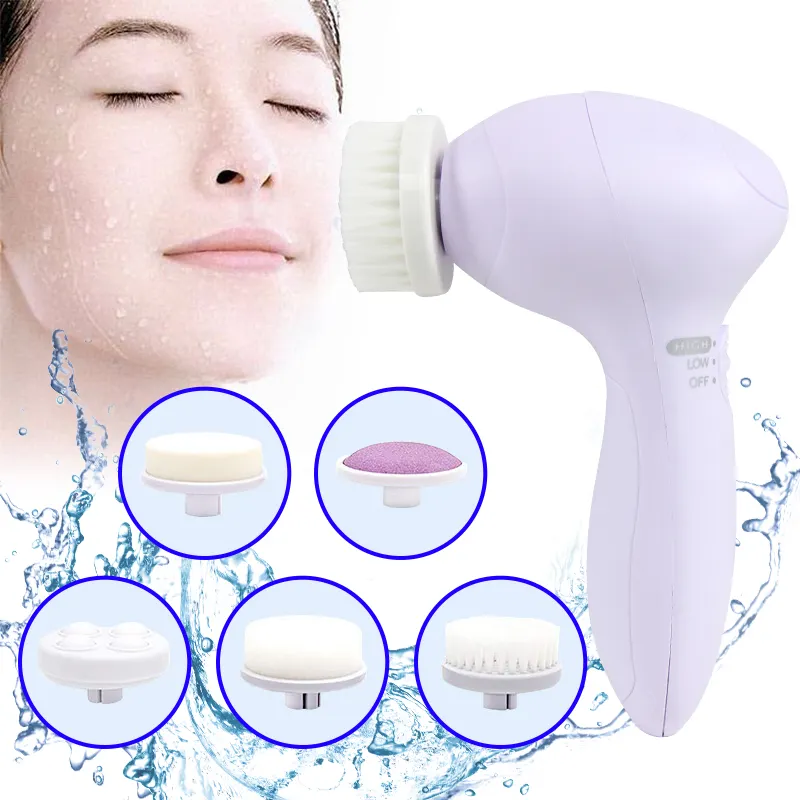 Wholesale facial cleansing electric spin face exfoliator brush 05 celan scrubber facial scrub wash brush heads
