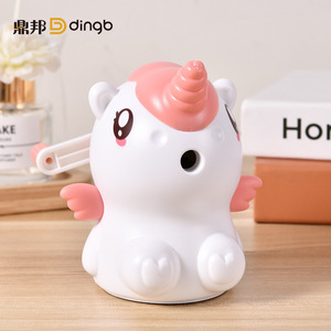 Taille-crayon manuel à manivelle Dingbang Unicorn pour enfants, usage scolaire, couleur blanc rose, modèle plastique 8691 - Product Image 3