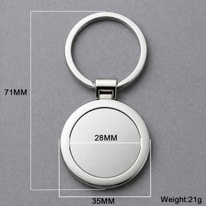 พวงกุญแจโลหะเปล่ารูปทรงกลมสำหรับขายส่ง รับทำโลโก้ด้วยเลเซอร์ ของที่ระลึกสุดหรู พร้อมวงแหวนโลหะสำหรับพิมพ์ลาย อุปกรณ์เสริมพวงกุญแจ - Product Image 2