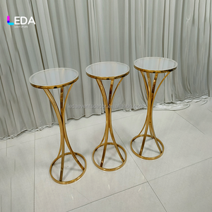LEDA Nuovo Design: Supporto per Fiori in Acciaio Inox Dorato Lucido, Centrotavola, Piedistallo per Fiori per Decorazioni Matrimoniali ed Eventi - Product Image 3