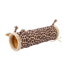Fabrieksdirecte Schattige Giraffe Vorm Fluweel Eenrichtingsweg Konijn Luxe Huis Konijntje Hamster <span class=keywords><strong>Tunnel</strong></span> Speelgoed Dierenpatroon - Product Image 1