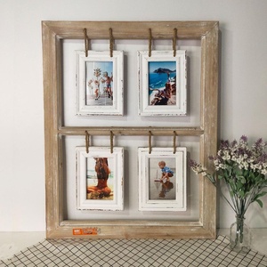 Amazon caliente rústico madera cuadrado Collage múltiples <span class=keywords><strong>marcos</strong></span> de fotos para granja o decoración de <span class=keywords><strong>casa</strong></span> de playa - Product Image 5