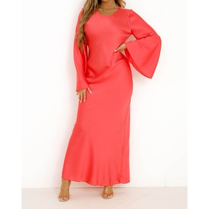 Abiti Premium da Donna con Scollo a <span class=keywords><strong>O</strong></span> e Maniche a Campana in Tinta Unita alla Moda - Product Image 6